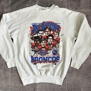 Men's Vintage 80's Denver Broncos Caricature Super Bowl Crewneck Sweatshirt Sz L